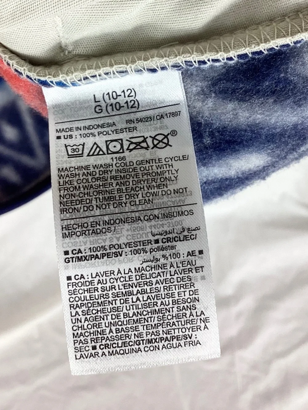 Old Navy Childrens Fleece Zip Front Jacket Size L 10-12 Multicolored Pattern